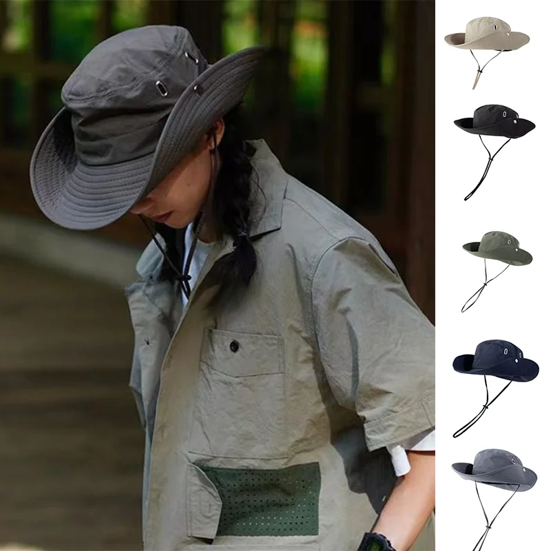 Breitkrempiger Fischerhut Atmungsaktiv UV-Schutz Angeln Outdoor Faltbare Wanderkappe Sommer Bergsteigen Unisex Reisekappe