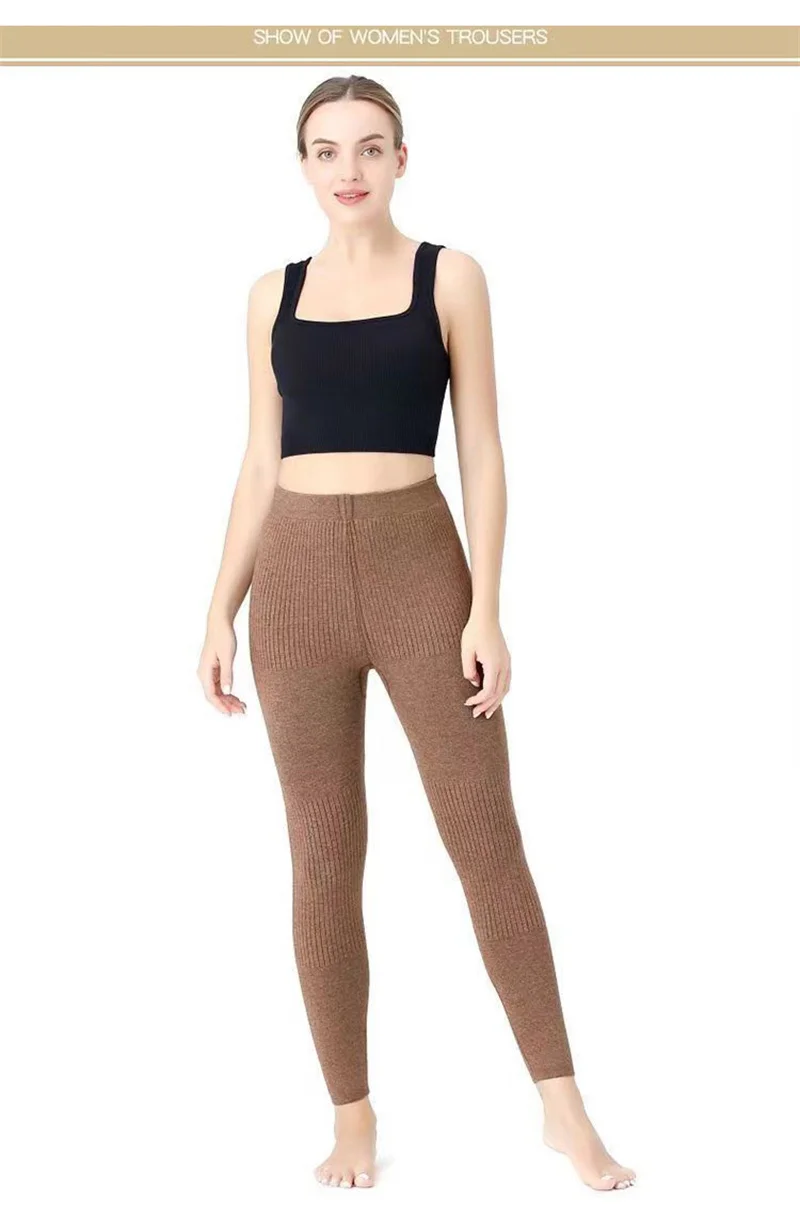 Women's Wool Leggings Slim Pants High Waist Autumn and Winter Cashmere Casual Knitted Pencil Pants Korean Thick Casual pants