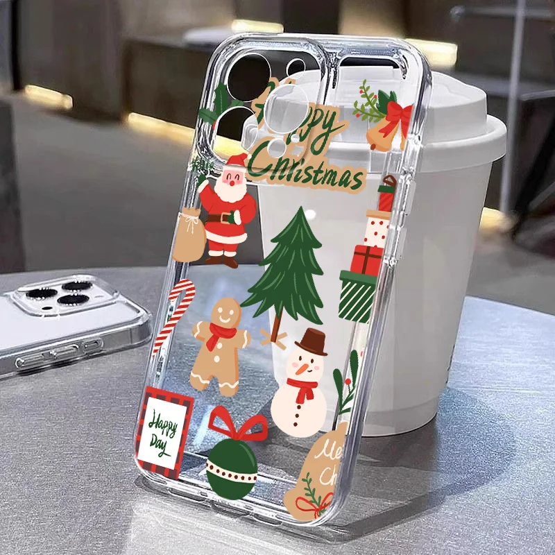 

Fashion Christmas Pattern For Realme10 9 C30 53 63 Narzo50 Find X5 Reno12 11 10 8 7 6 Pro Plus Transparent Space Phone Case Capa