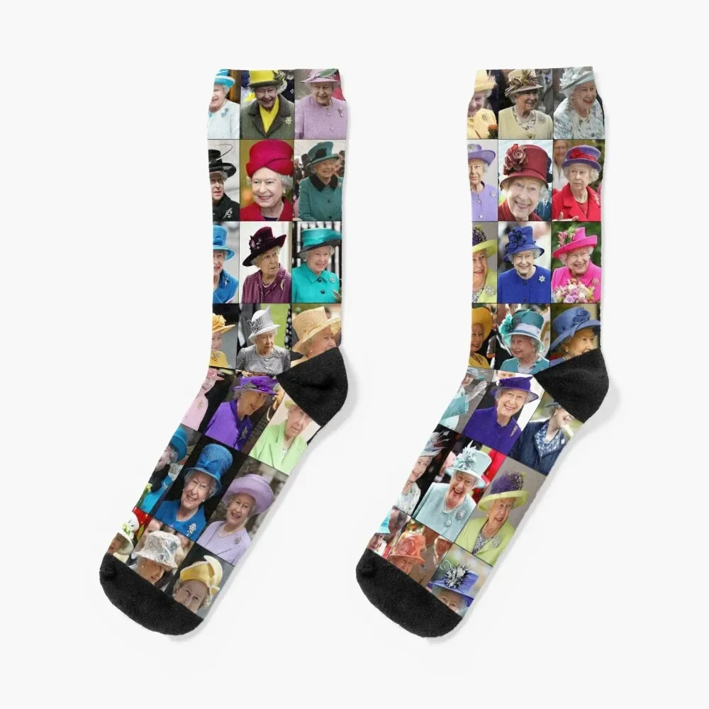 

Queen Elisabeth II Hats Socks sport New year's happy fashionable Ladies Socks Men's