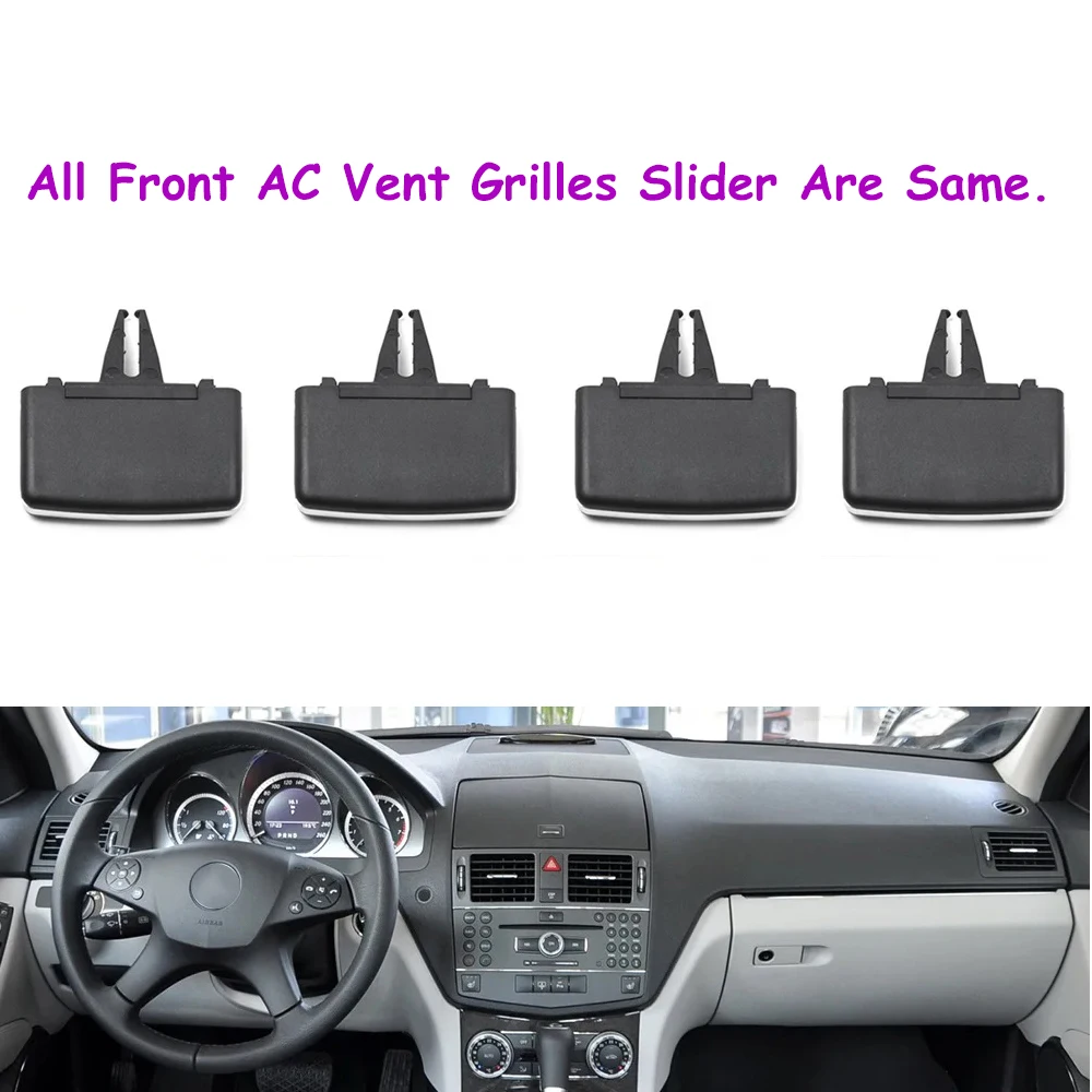 1PC/2PCS/4PCS Car Front AC Air Vent Grille Tab Clip Slider Outlet Repair Kit For Mercedes Benz C W204 C180 C200 C260 GLK