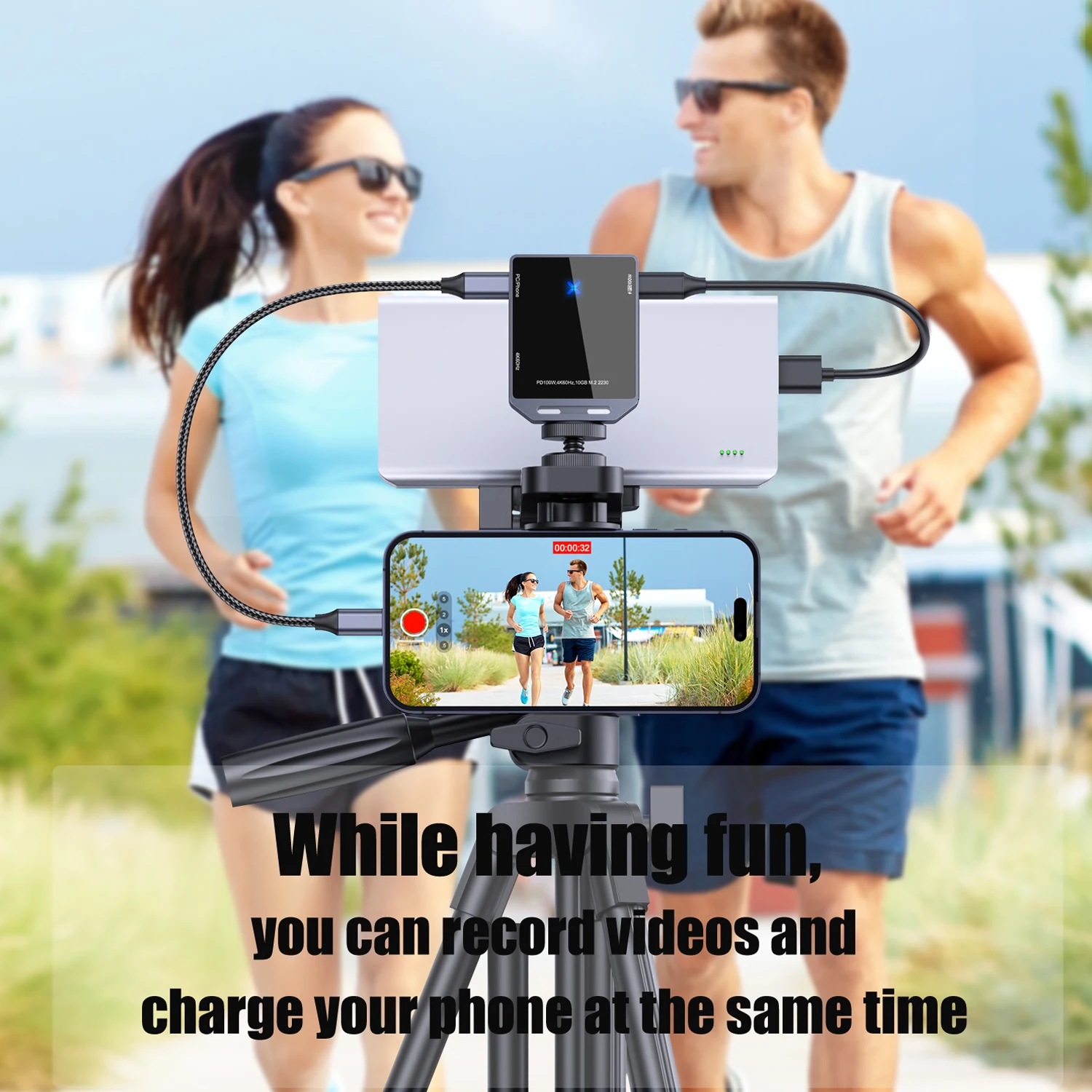 All-in-One USB-C Dock: SSD Enclosure for 2230 + Phone Stand + 10Gbps + PD3.0 Charging - Triple Display Adapter for Laptop & Mobi