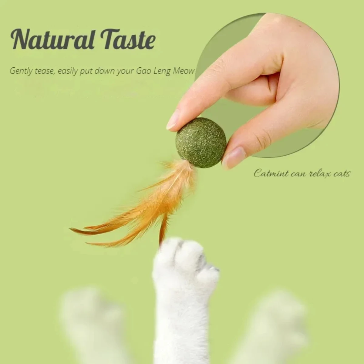 Pet Catnip Toys Cat Mint Ball Edible Catnip Ball Safety Healthy Cat Mint Cats  Chasing Game Toy Products Clean Teeth view 3
