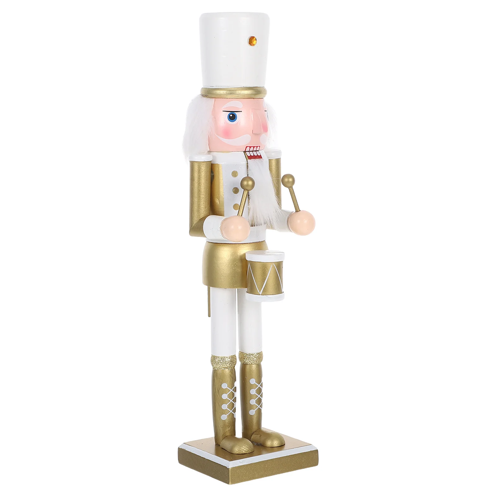 

Christmas Nutcracker Soldier Traditional Wooden Puppet 38cm Bright Non-Fading Colors Stable Base Festive Holiday Table