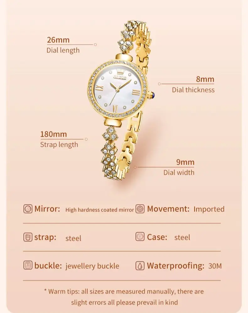 OLEVS 9903 Luxury Diamond Quartz Watch For Women Roman Scale Original Elegant Woman Wristwatch Waterproof Simple Dress Watches