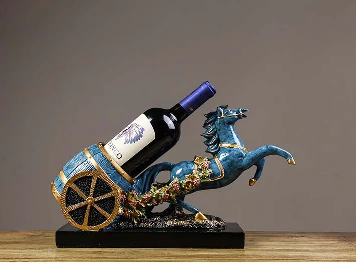 42CM LARGE # TOP COOL fashion office home Business shop decorative art Money Drawing HORSE Sculpture Wine rack statue