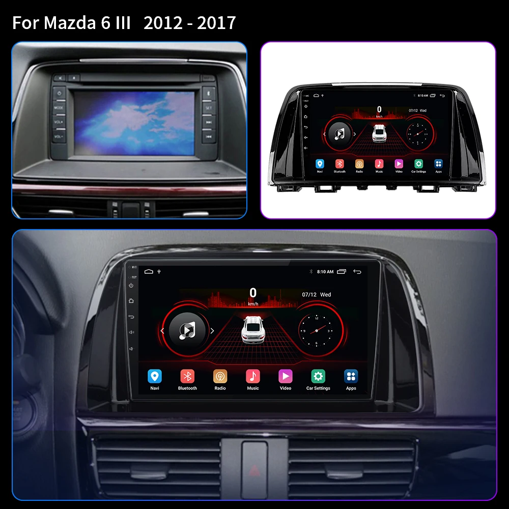 For Mazda 6 Ⅲ GL GJ 2012 - 2017 Car Radio Multimedia Video Player Navigation Stereo GPS Android 12 No 2din 2 Din DVD WIFI 4G