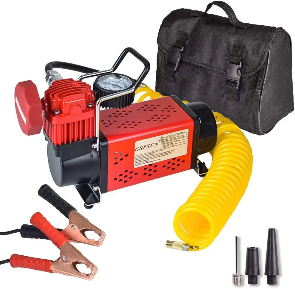 Heavy Duty Tire Inflator 150PSI 12V Portable Air Compressor Pump | Metal Air Pump with 5.5m Extension Air Hose for Car,Pickup