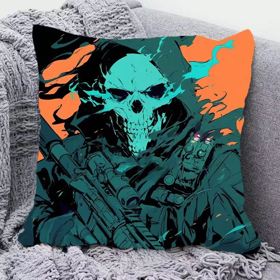 وسادة رمي Call of Duty"، وسادة محيطية على شكل رسوم متحركة أنيمي، سرير إبداعي مخصص على الوجهين للنوم Ghost Koning Keegan Krueger