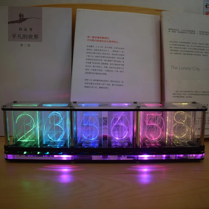 Upgraded RGB Glow LCD Time Photo Display DIY Nixie Tube Clock Simulation Creative Retro Desk Decoration Gift Dropshipping