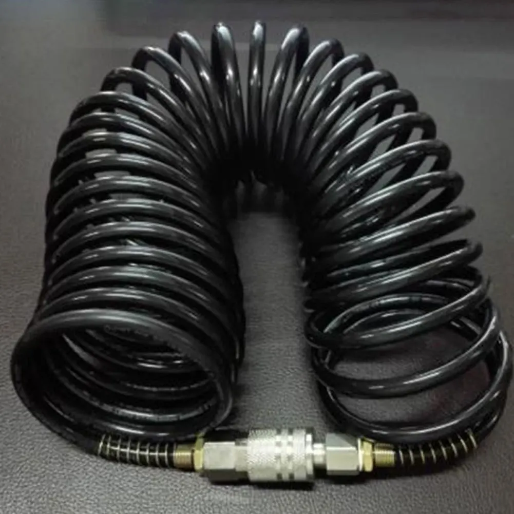 Polyethylene Pneumatic Adapter Quick Coupler Air Hose Compressor, 25FT Length, 1/4 NPT Fittings, Black Polyethylene