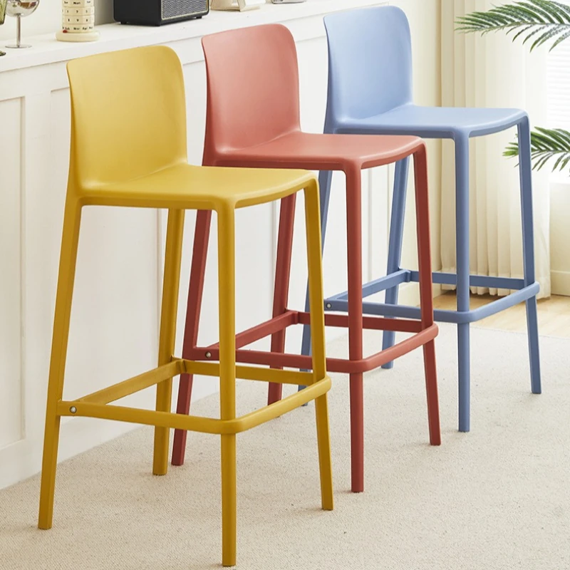 New model Nordic bar chair Home modern minimalist high stool Outdoor bar chair Internet celebrity plastic high chair Bar stool view 5