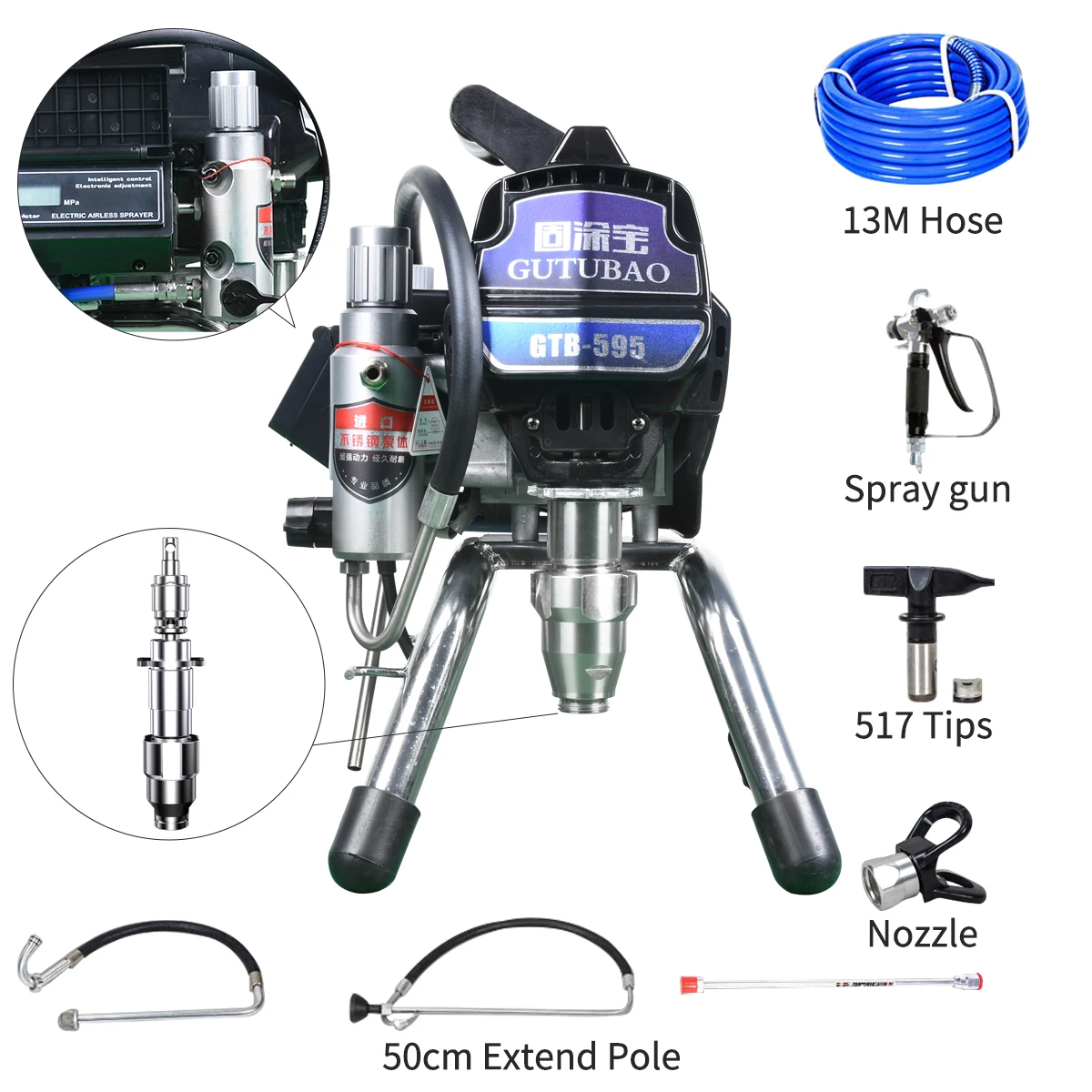 High Pressure Airless Sprayer 2200W 220V Professional Paint Sprayer Tools 595 Suitable For Paint Home Improvement Construction