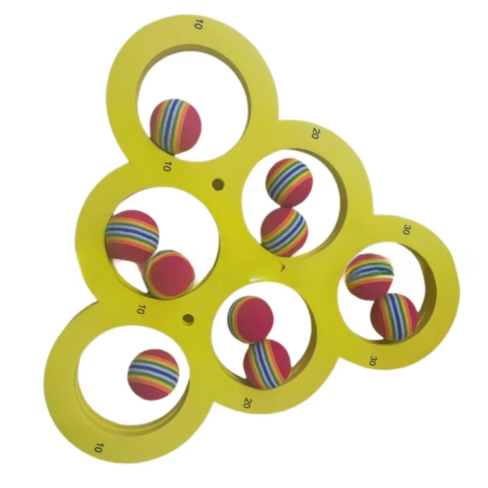 โต๊ะลอยน้ำรูปสามเหลี่ยมทำจาก EVA ทนทาน พร้อมลูกบอล 10 ลูก ชุดวงแหวนคะแนนสำหรับการขว้าง เกมปริศนาผ่อนคลาย สนุกสนานในน้ำช่วงฤดูร้อน