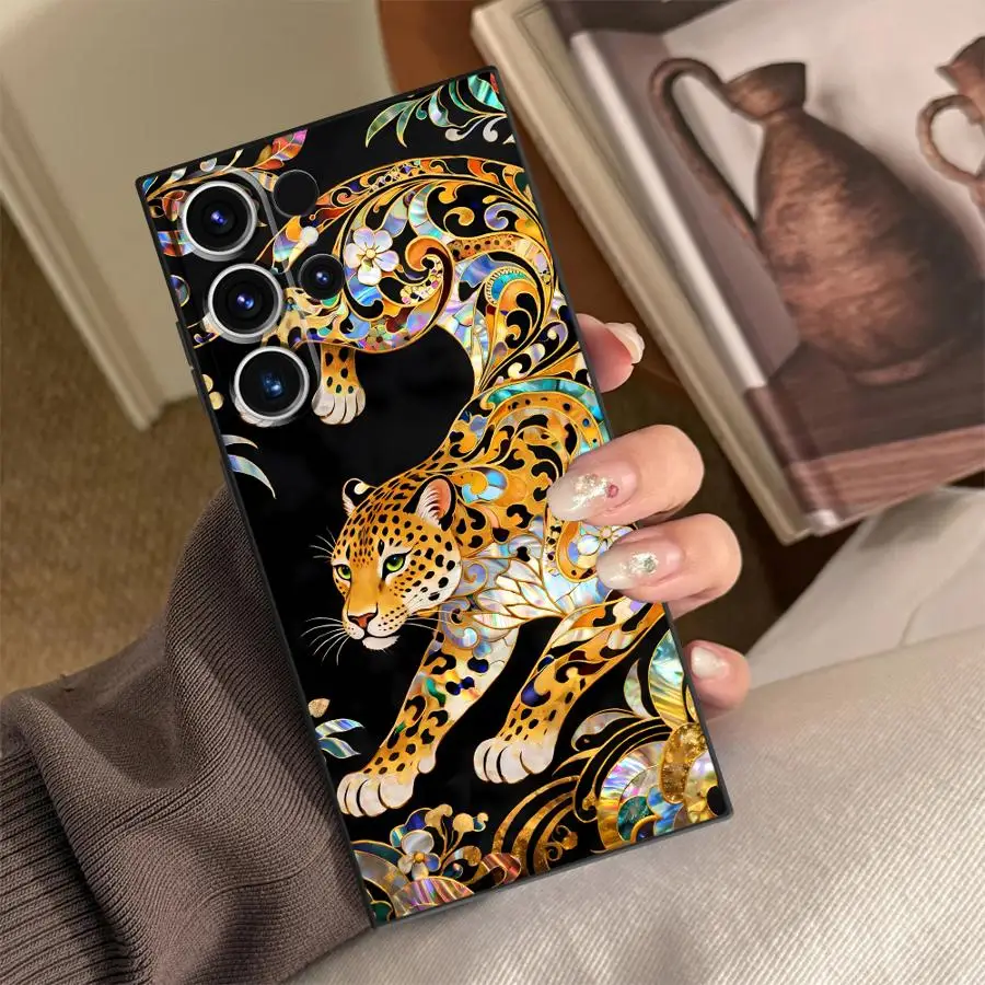 Cheetah Illustration Case for Samsung Galaxy S26 Ultra S21 FE Note 20 8 9 10 S25 Plus S10 S9 S23 S20 Ultra S24 Funda Phone Cover