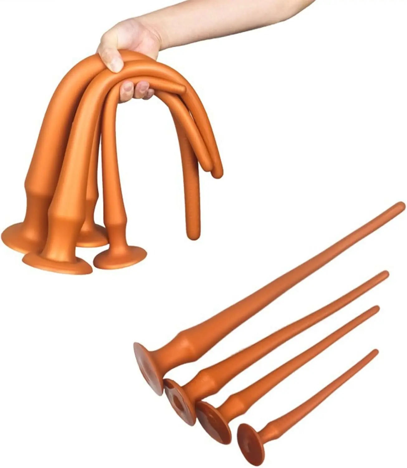 سوبر طويل دسار الجنس لعب الكبار سيليكون المقابس الشرجية ل U & G بقعة تدليك الشرج موسع مع مقياس SM تحفيز المهبل Plu #4