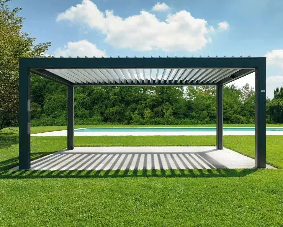 Customizable Waterproof Terrace Louvre Roof Garden Pergola Aluminum with Led Lilght