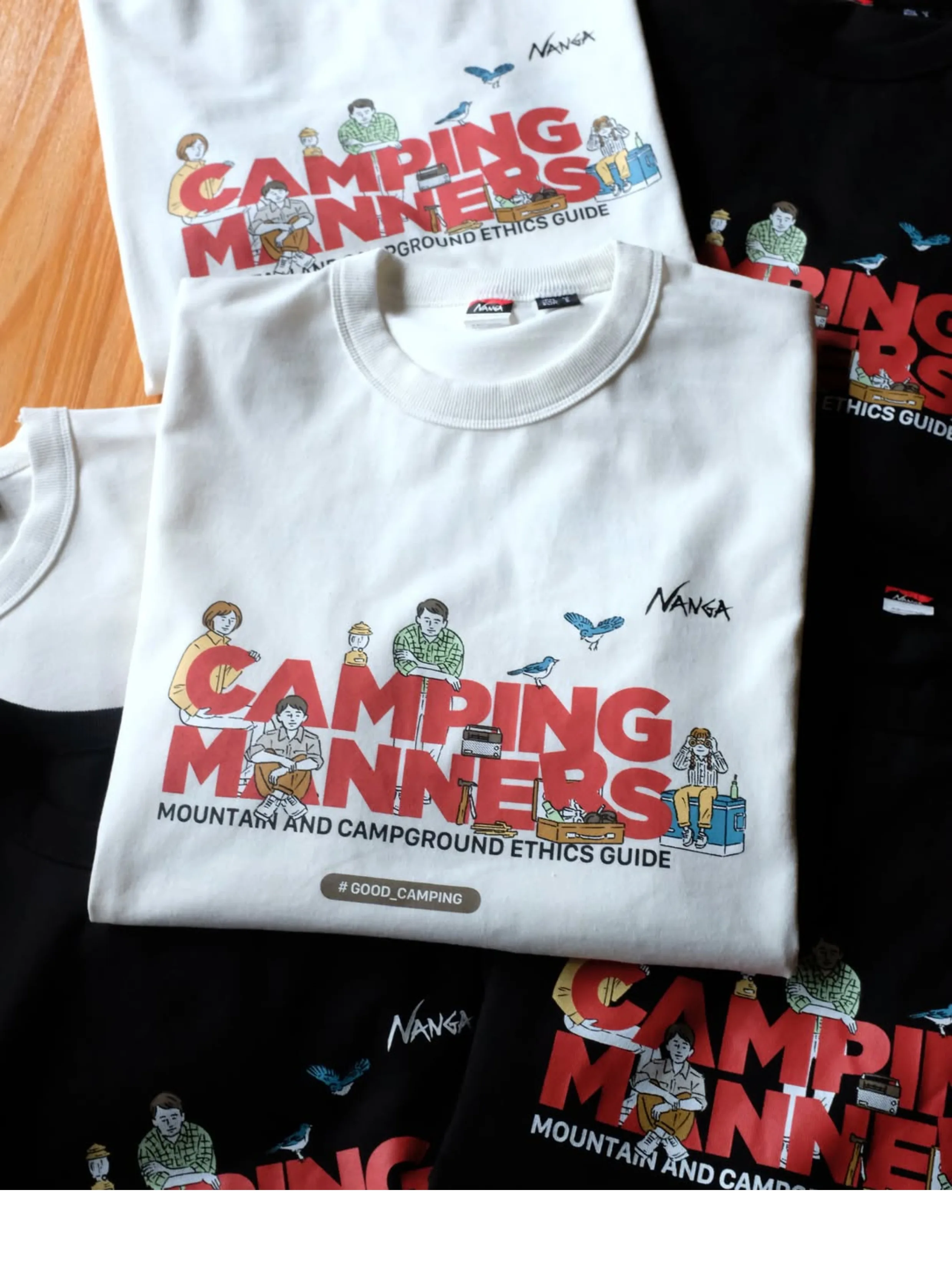 

Летняя футболка с короткими рукавами и круглым вырезом с принтом для кемпинга и пешего туризма NA@GA