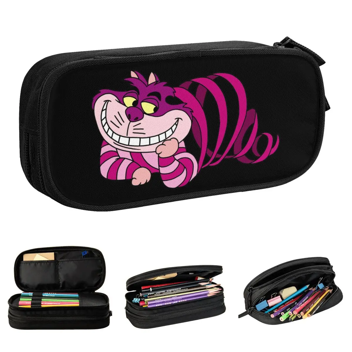 Fashion Cheshire Cat Pencil Case Pencilcases Pen Holder for Student Big Capacity Bag Students School Zipper Stationery