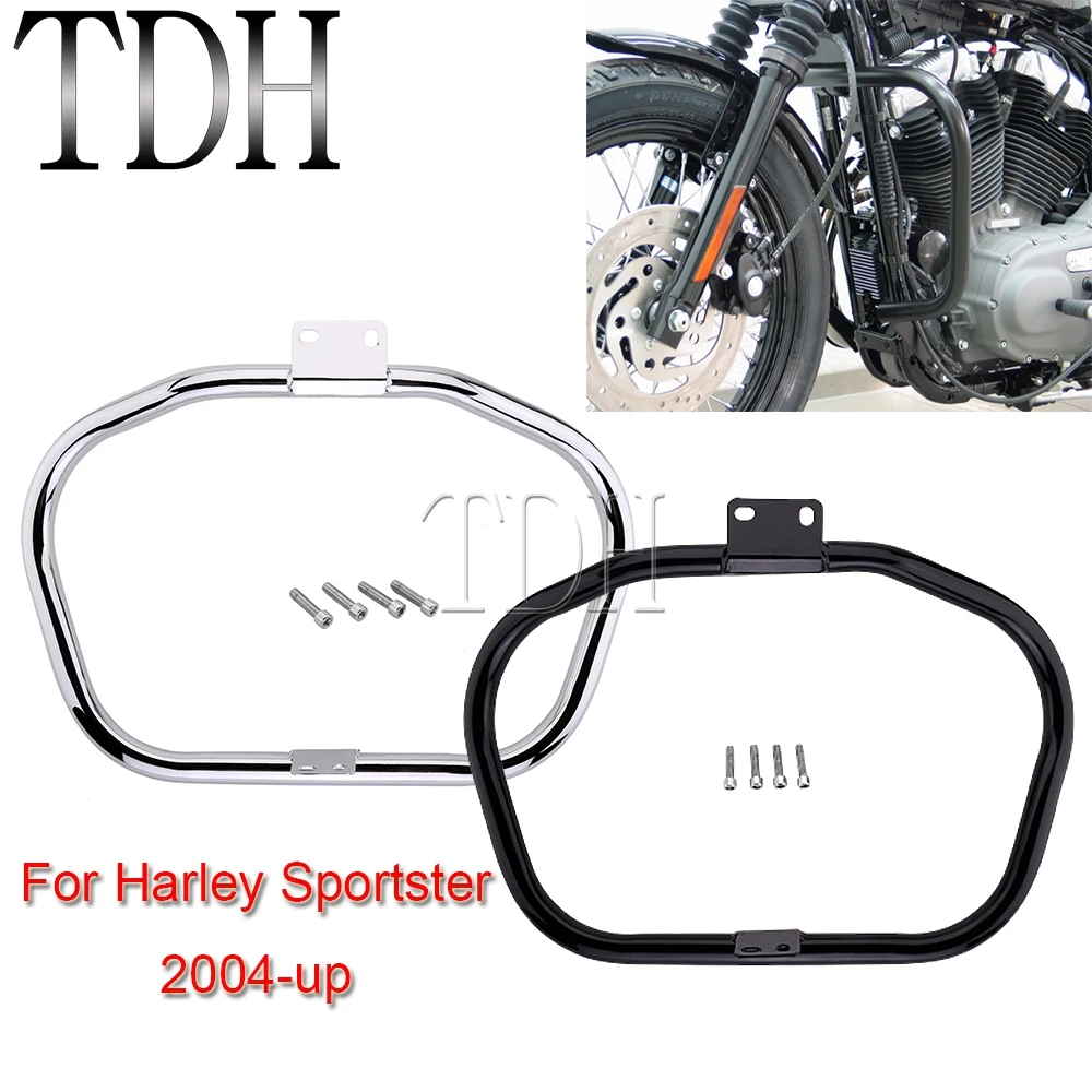 Highway Engine Guard Crash Bar For Harley Sportster Iron XL 883 1200 Custom Seventy Two Nightster Low 2004-up Bumper Protector