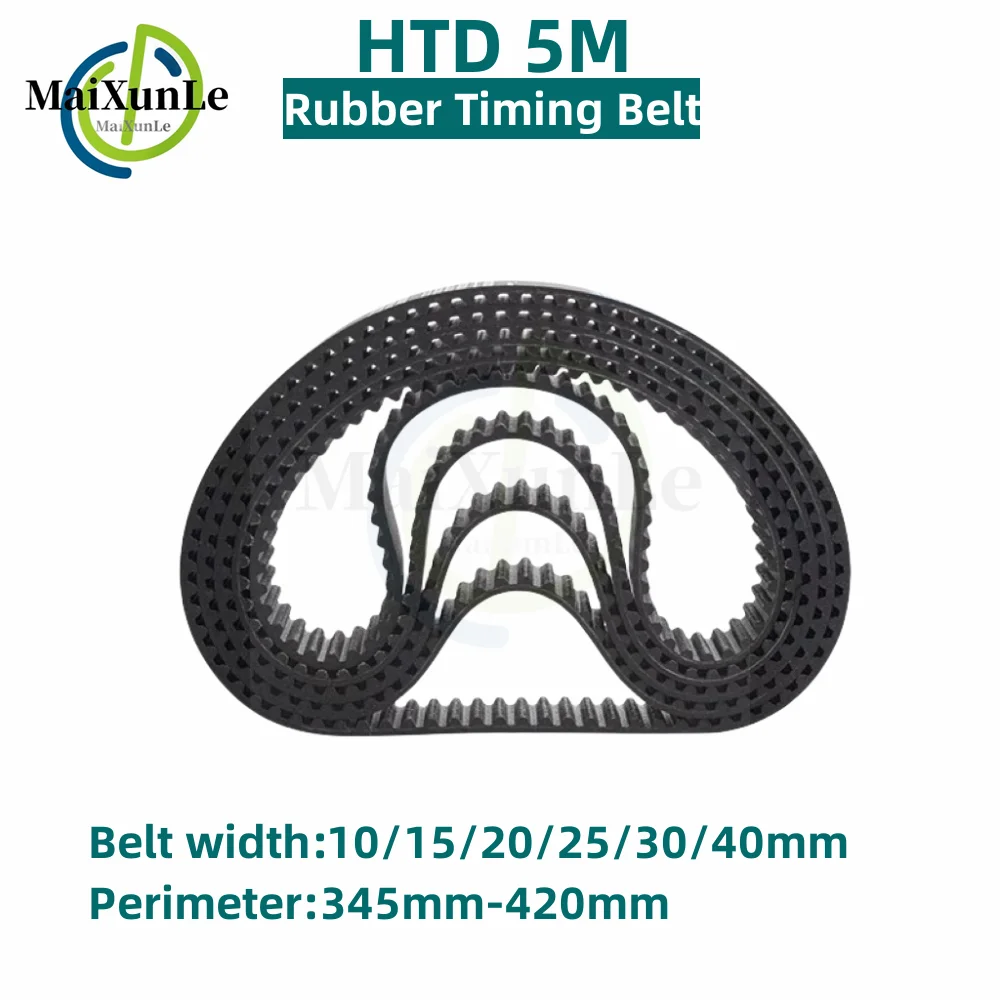 

HTD 5M Rubber timing belt length 345/350/355/360/365/370/375/380/385/390/395/400/405/410/415/420mm Width 10-40mm