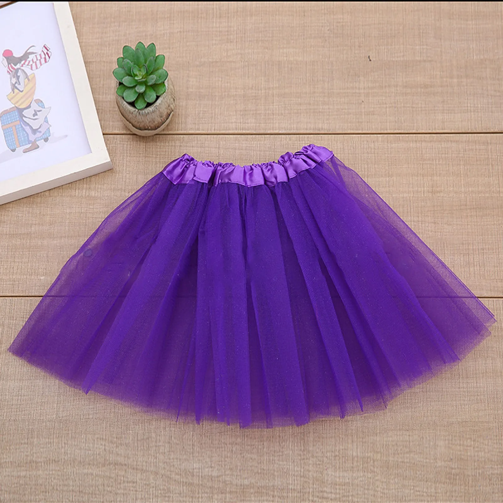 Kids Girls Princess Skirt Three Layer Mesh Yarn Tutu Skirts Mini Pettiskirt Dancewear Children's Dance Performance Skirt Outfits