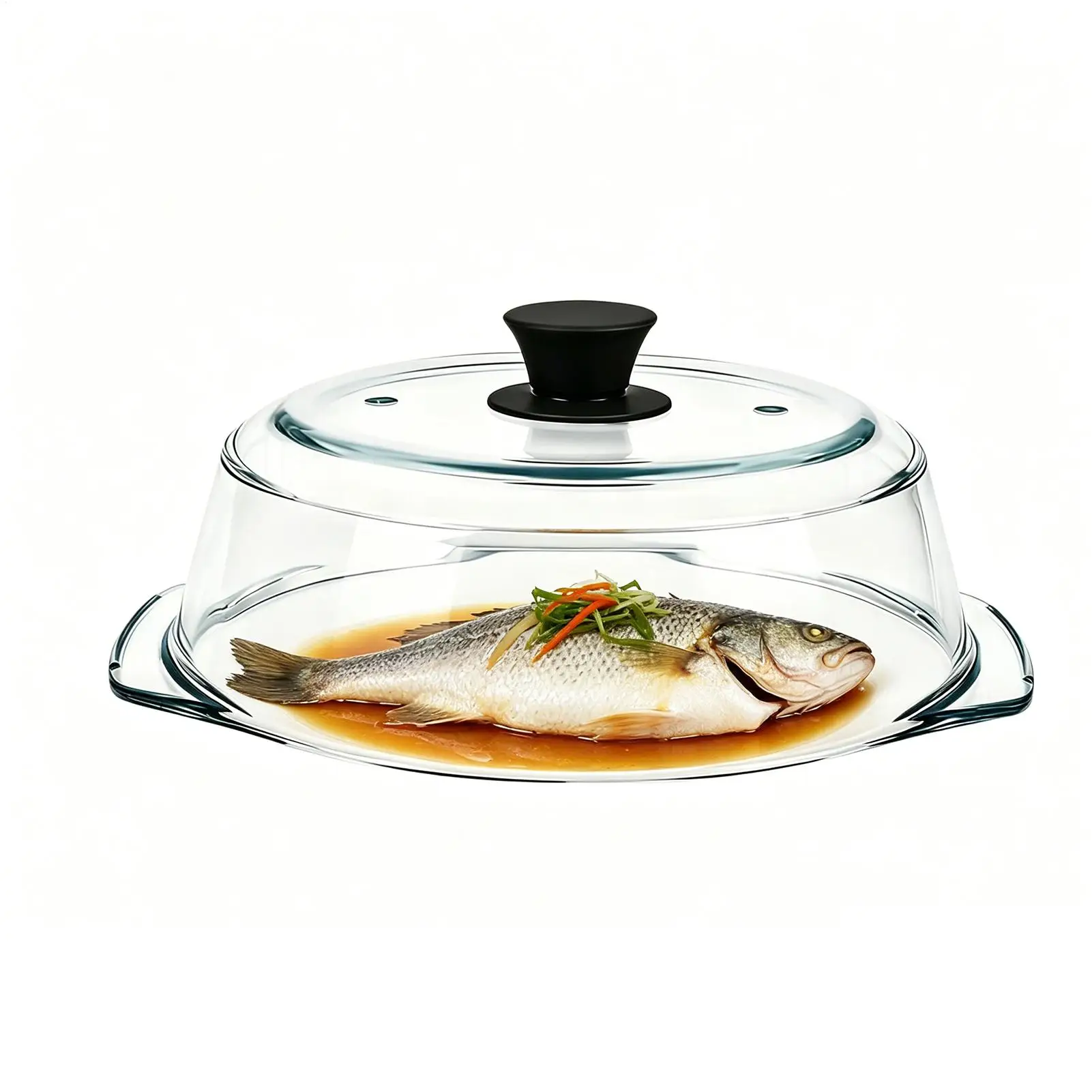 

Microwave Cover Reusable Heating Clear Lid With Silicone Handle Microwave Splatter Cover Glass For Oven Bowls Plates Cooking