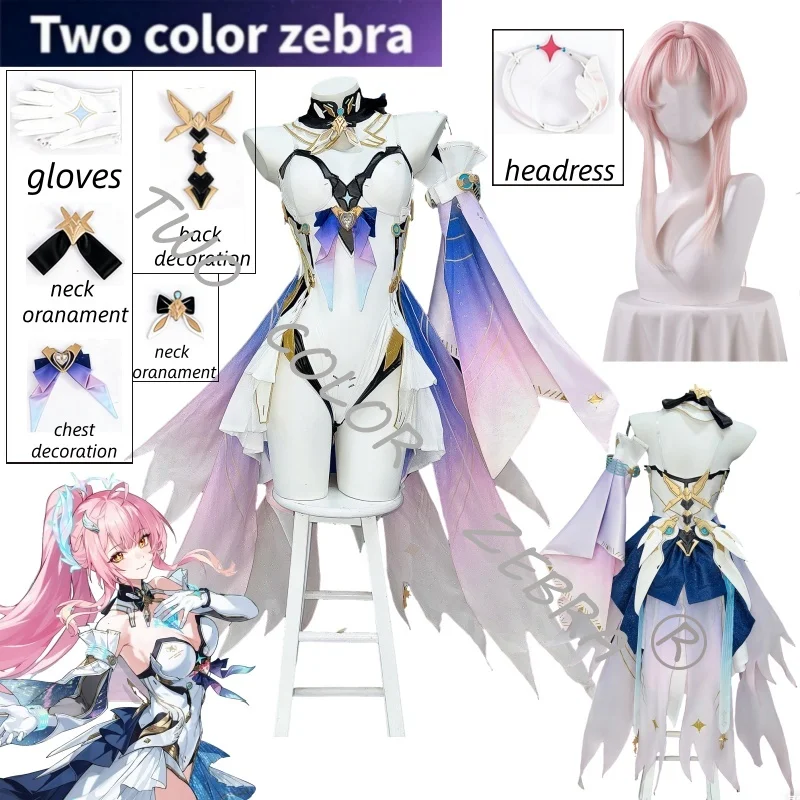 

Game Wuthering Waves Aemeath Cosplay Costume Wig Pink Dress and Props Full Set Halloween Carnival Con Party Role Play Outfits