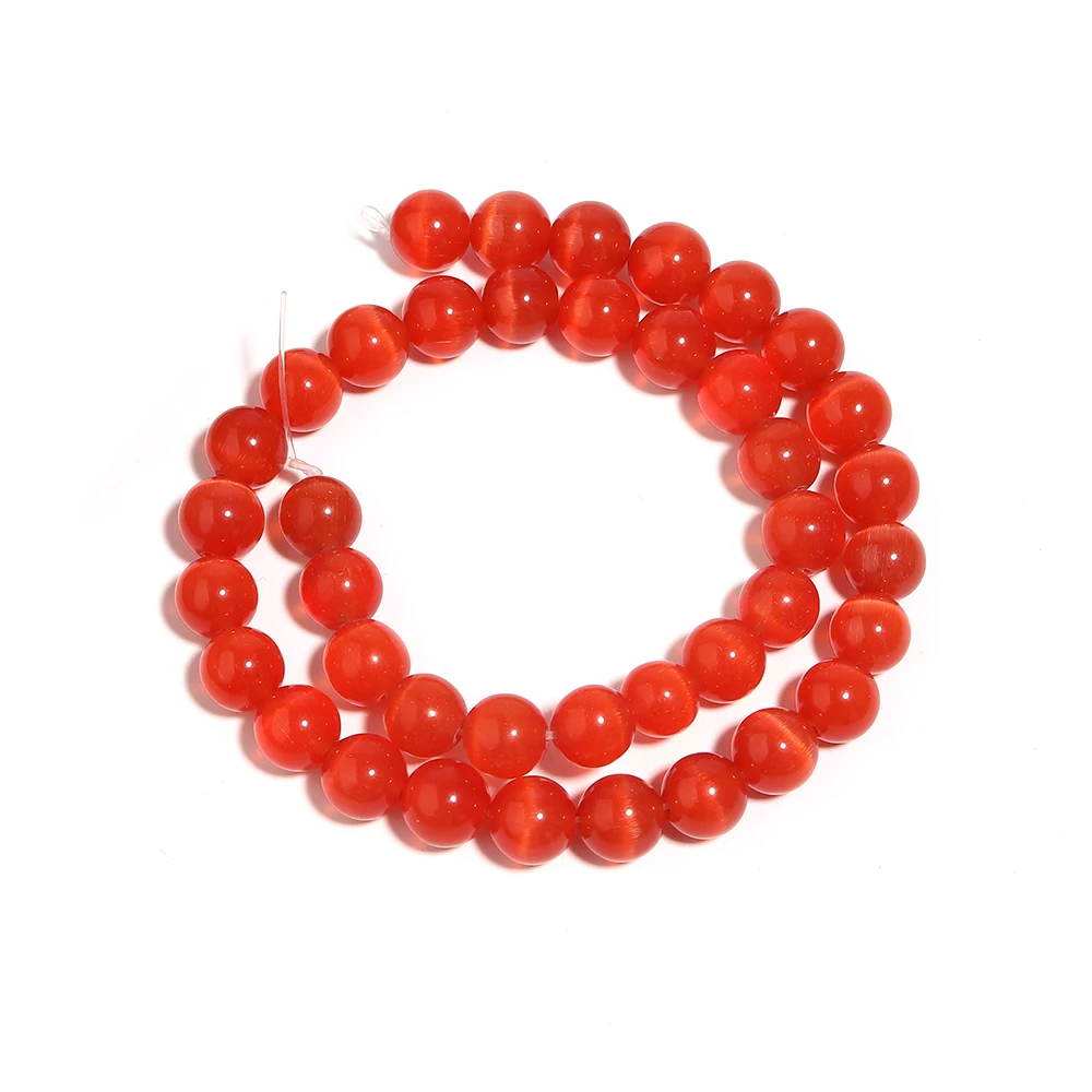 1 Strand 4/6/8/10/12mm Cat Eye Stone Beads Red Color Natural Stone Beads For Jewelry Making DIY Necklace Bracelet Accessories