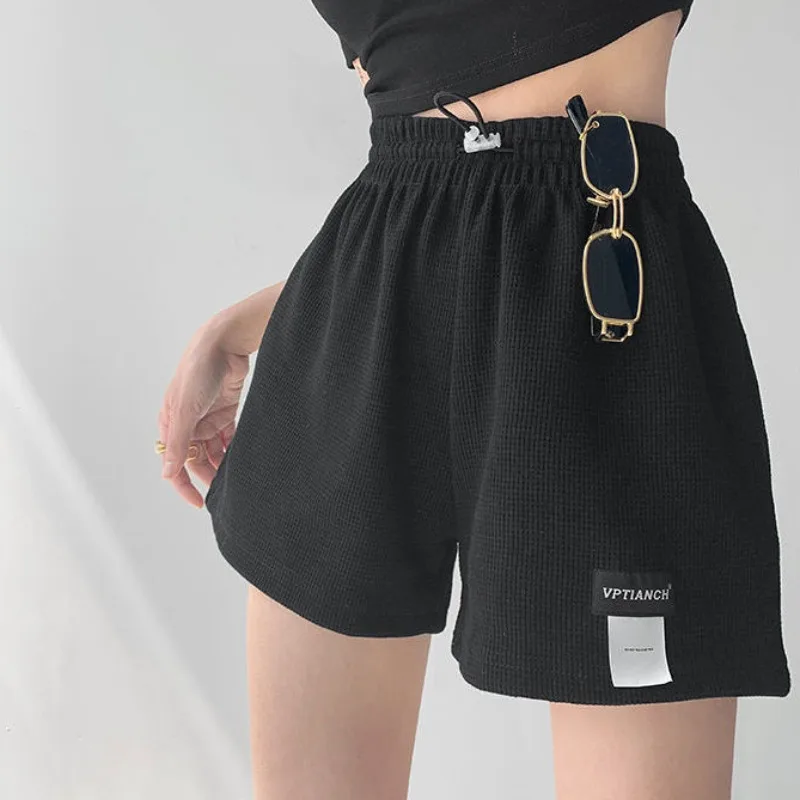 

Women's Shorts Elastic Wide High Waist Home Female Short Pants Outfits Trend 2024 Classic Kpop Elegant Flowy Stretchy Streetwear