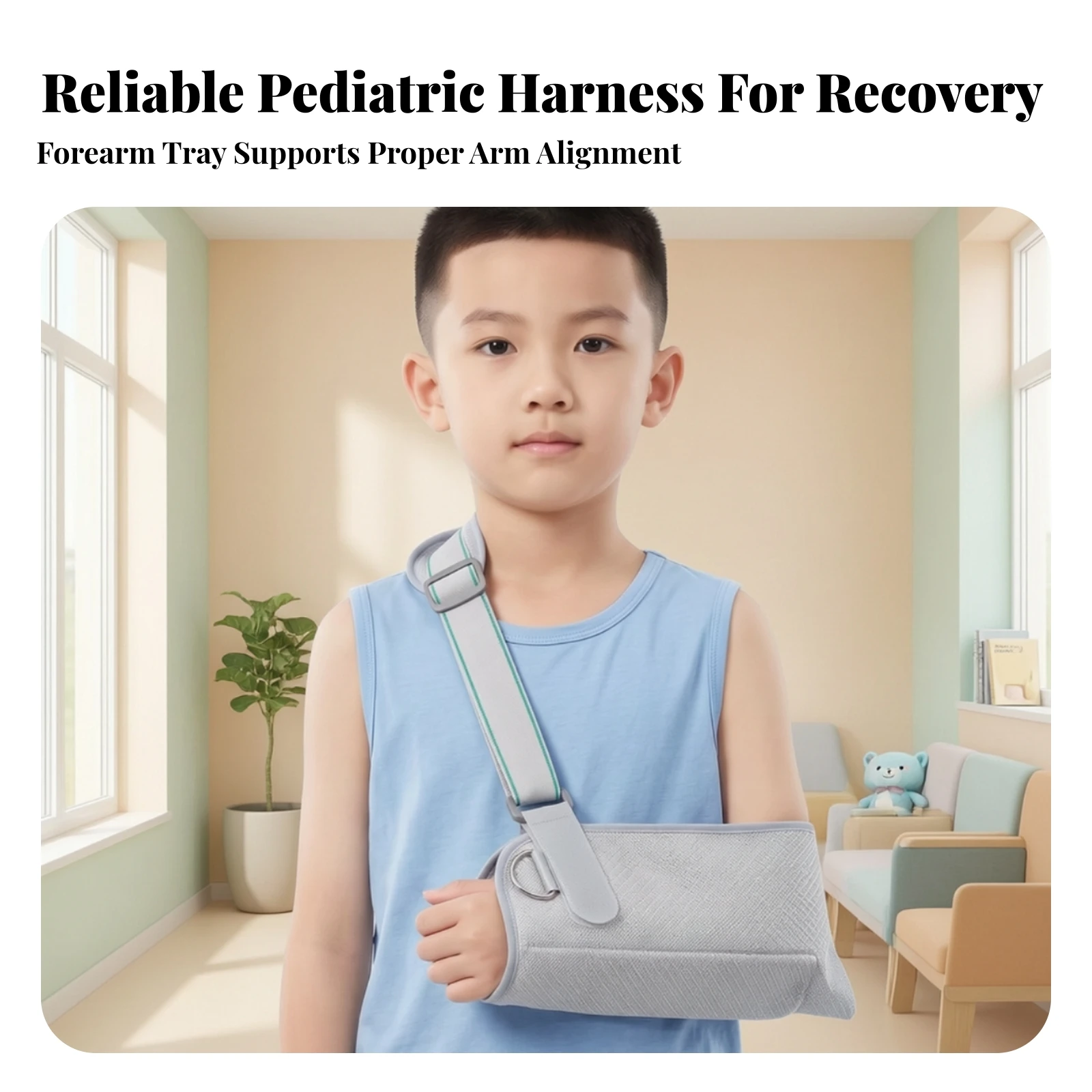 Pediatric Arm Sling Lightweight Arm Sling with Thumb Loop Brace Padded Gender-Neutral for Children, Injury Recovery