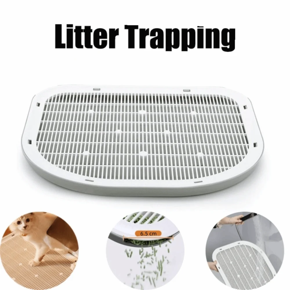 

19.4inch Pet Cat Litter Mat Heightened Anti-carrying Cat Litter Trapping Mat Double-layer Multi-color Cat Rubbing Foot Control