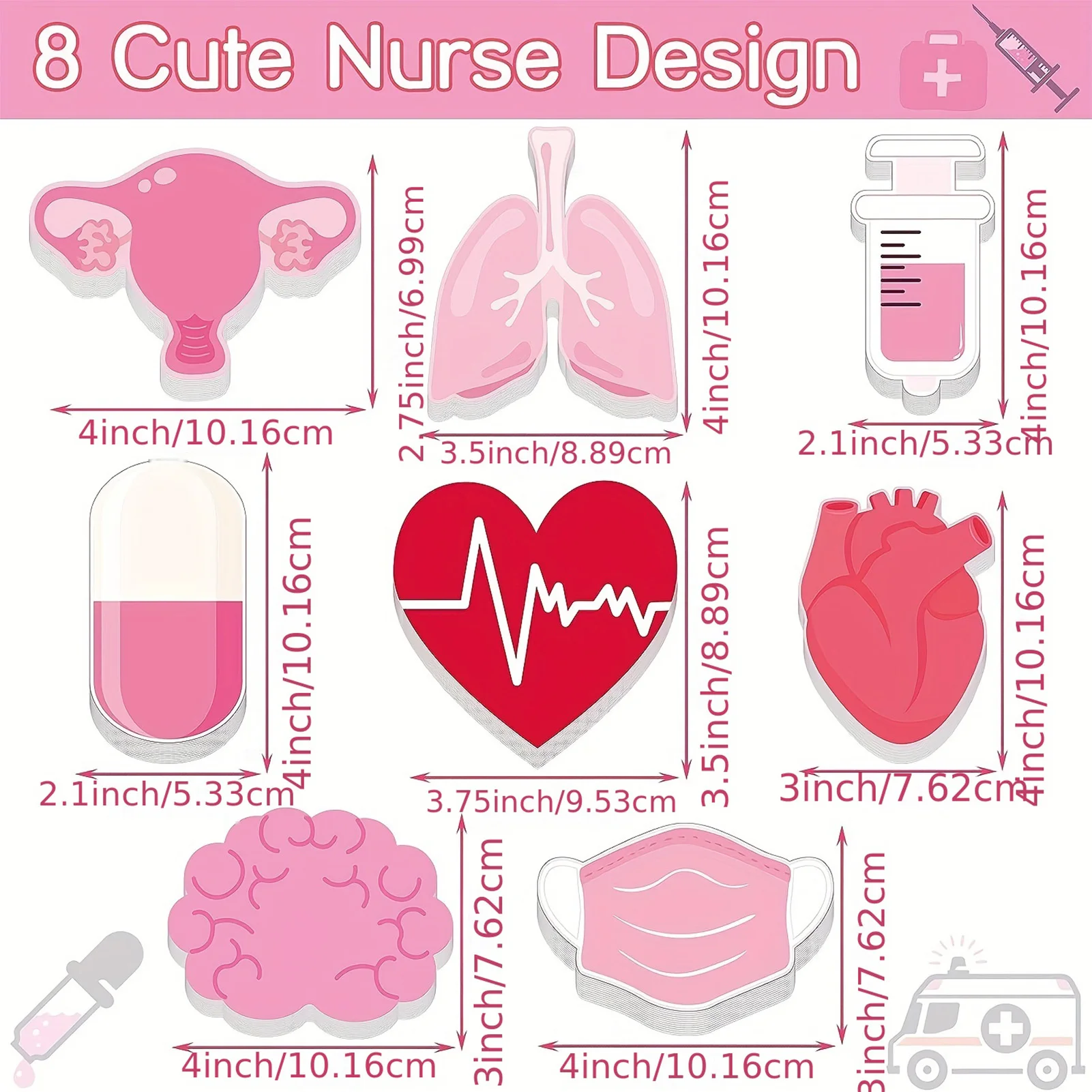 مجموعة ملاحظات مكونة من موضوع الرعاية الصحية للأطفال، مجموعة محاكاة بسيطة، مفكرة لاصقة قوية يمكن أن تمزقها بشكل عادي.