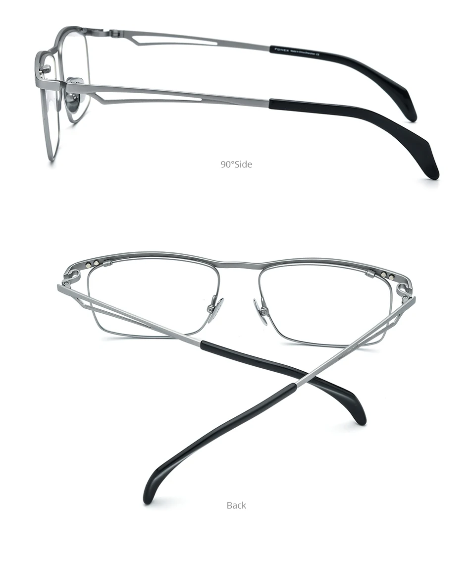 FONEX Titan-Brillengestell für Herren, quadratisch, Magnet-Clip, Nachtsicht und polarisierte Linse, japanische ultraleichte Brillen 85759 – Detail 9