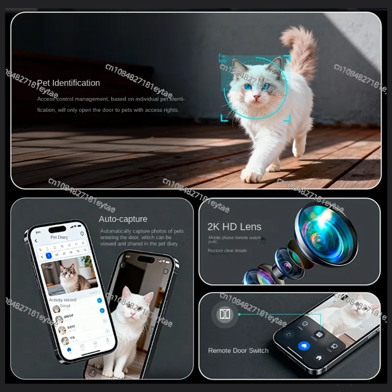 Smart AI Pet Door with Camera for Small Dogs Cats