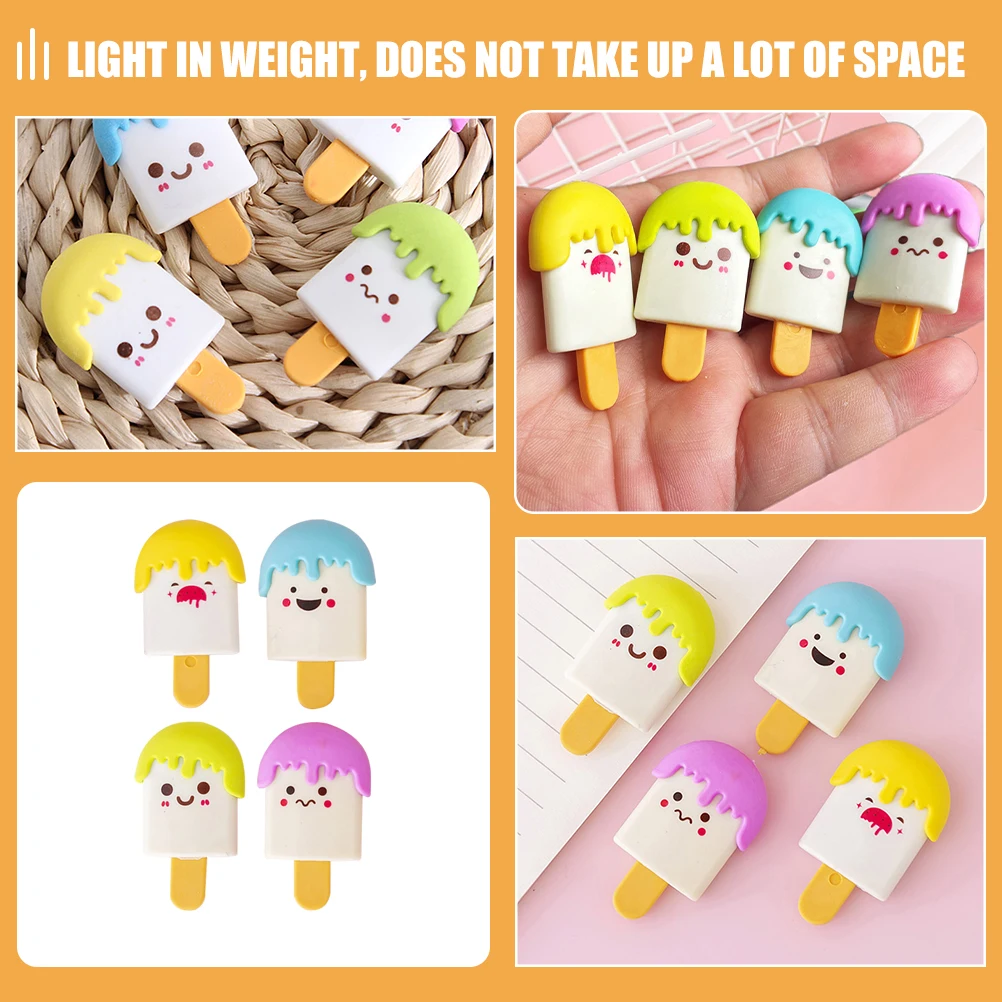 

36 Pcs Erasers Assemble Ice Cream for Office Cartoon Adorable Pencil Girls Child