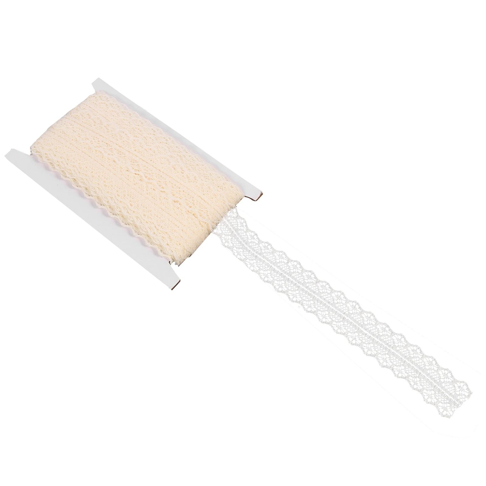 

25 Yards White Polyester Lace Trim Ribbon Sewing Material DIY Accessories Wrinkle Resistant Lightweight Wedding Birthday Party