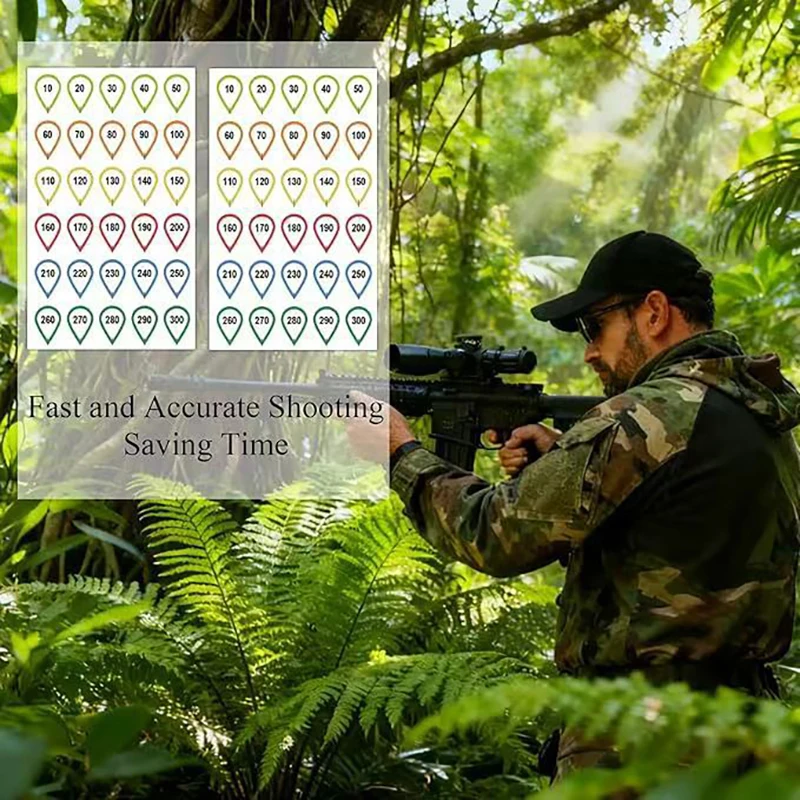 10 Sheets Rifle Scope Turret Stickers Rifle Scope Turret Tags For Close-Range & Mid-Range Precision Target Shooting Hunting