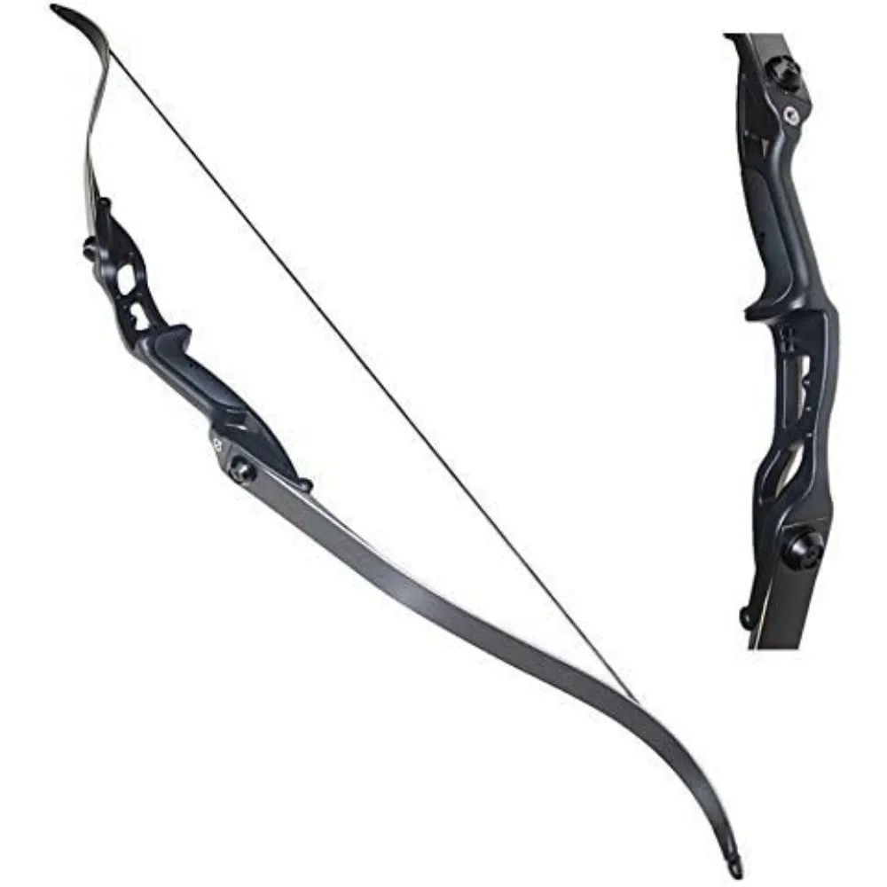 

Archery 56" Takedown Hunting Recurve Bow Metal Riser Right Hand Black Longbow