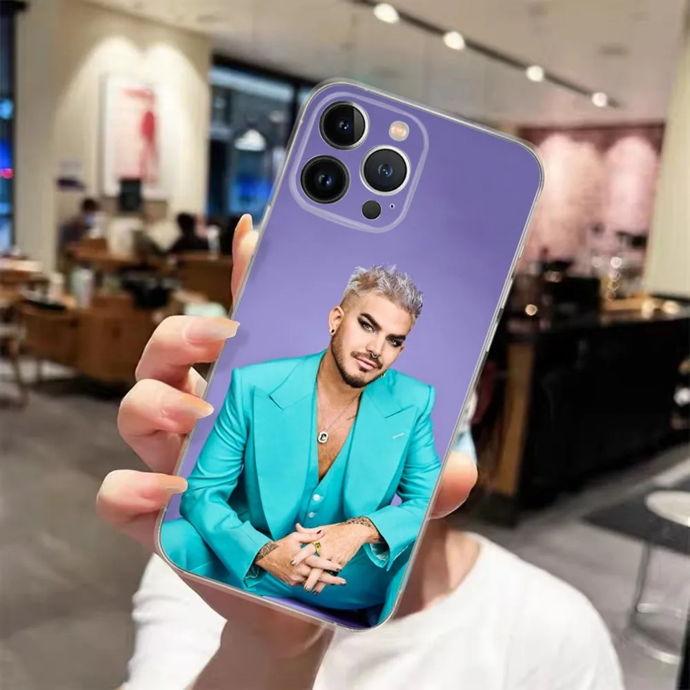 

Singer A-Adam L- Lambert Transparent Phone Case For iPhone 15 14 13 12 11 Pro Xs Max Mini XR X 7 8 Plus Transparency Funda