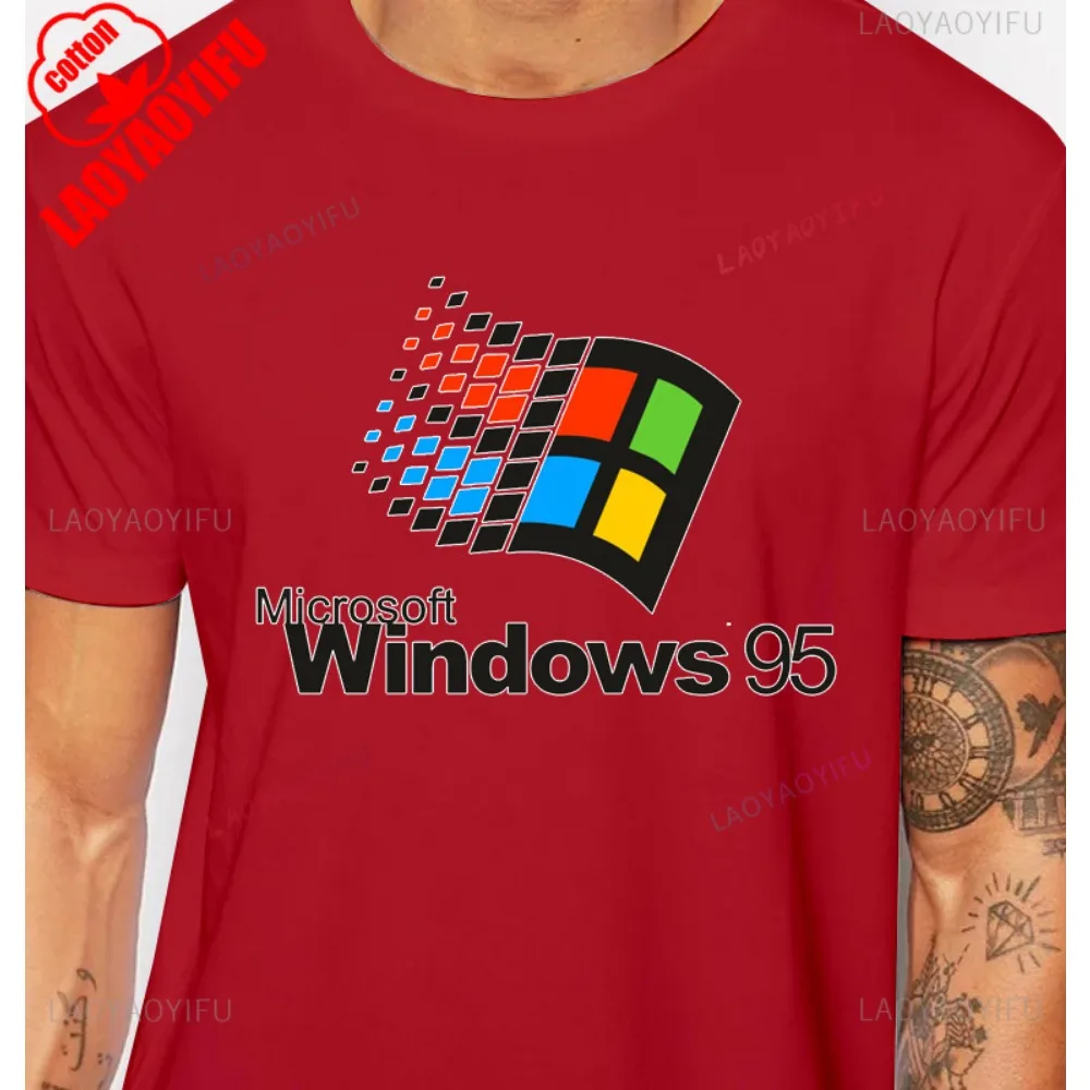 Windows 95 Graphic Funny Computer System Tshirt Vintage 90s 80s Programmer Joke Meme Man T Shirt Cotton Short Sleeve Y2k Tees image 3