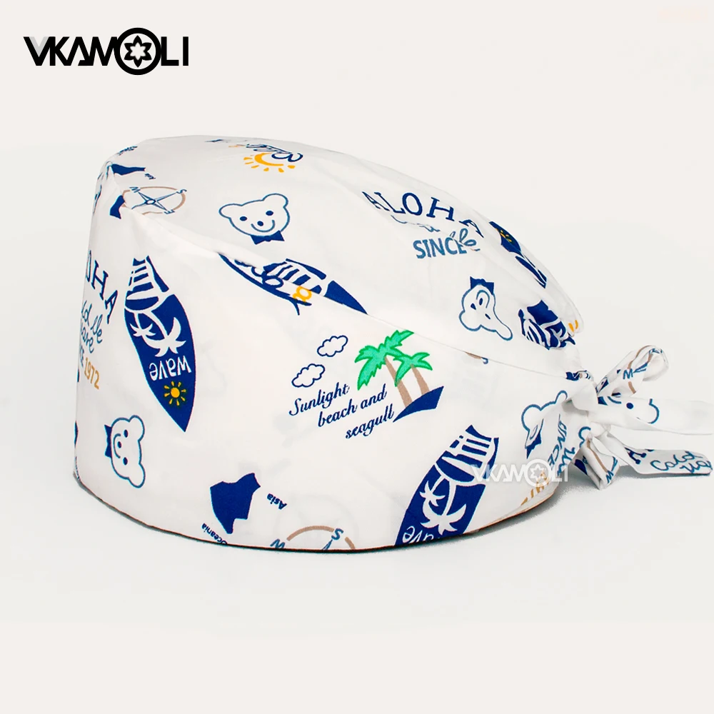 Wholesale prices Scrubs Cap print frosted cap simple style adjustable elastic work Scrubs hat