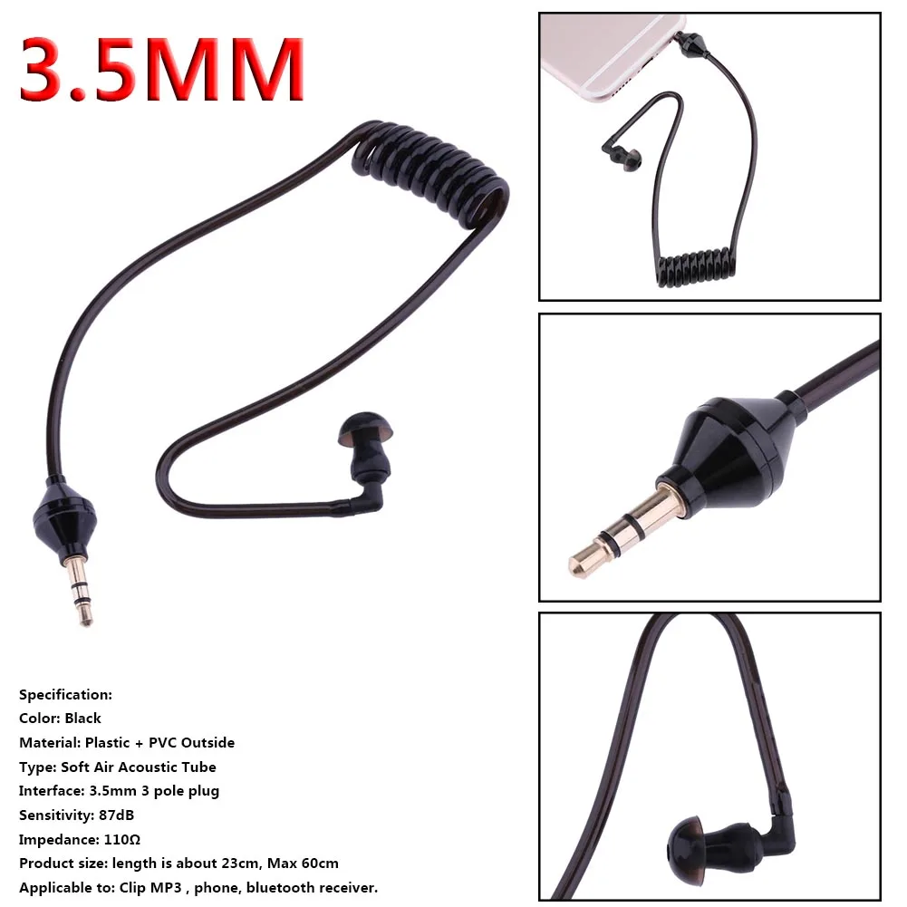 3.5mm Earphone Earpiece Headphone Multifunctional Earphone Walkie Talkie Headset Privacy Anti-radiation 4 Generation Monaural