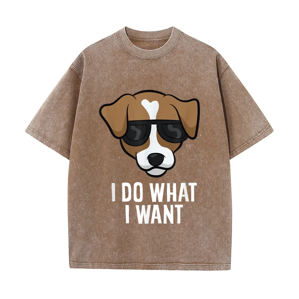 Jack Russell Ich mache was want dog T-Shirt Men's T-Shirts Clothes Anime Men 100 Cotton Urban Casual Short Sleeve Graphic Tee