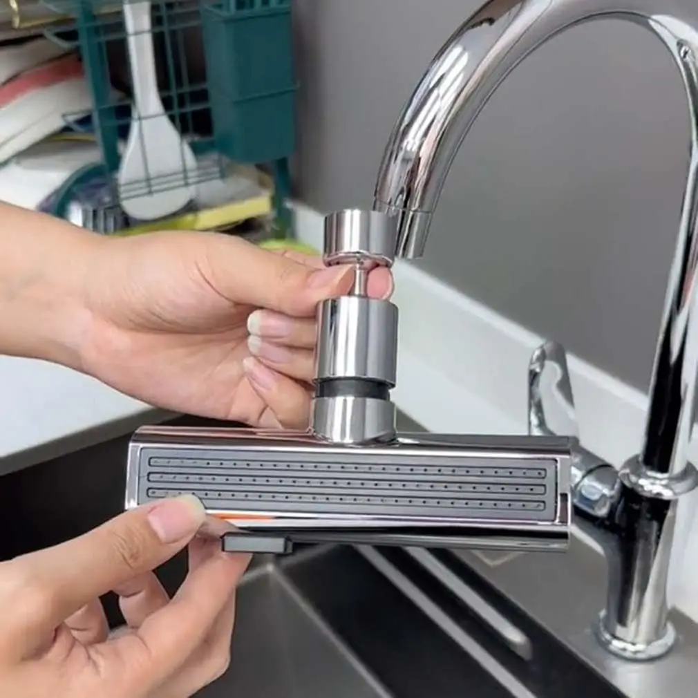 Torneira De Cozinha Giratória Com Cabeça De Pulverização, Water Saving Nozzle, 3 Funções, Cachoeira, Acessórios De Cozinha, 360 Graus