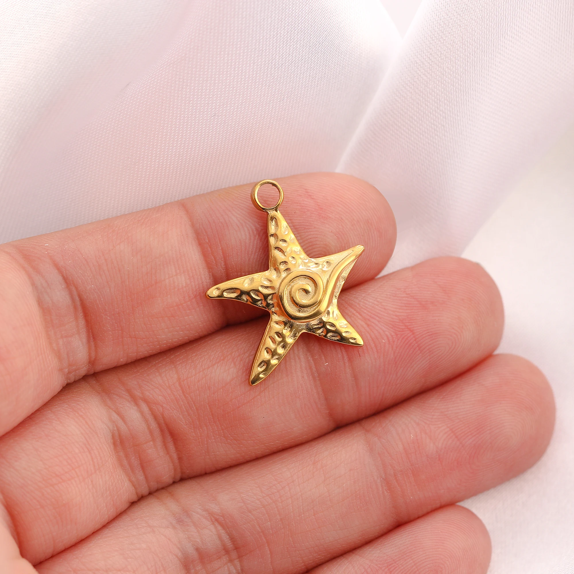 3PCS Stainless Steel Charms Ocean Series Animal Starfish Pendant Fit Original Bracelet Necklace DIY Jewelry Making Accessories