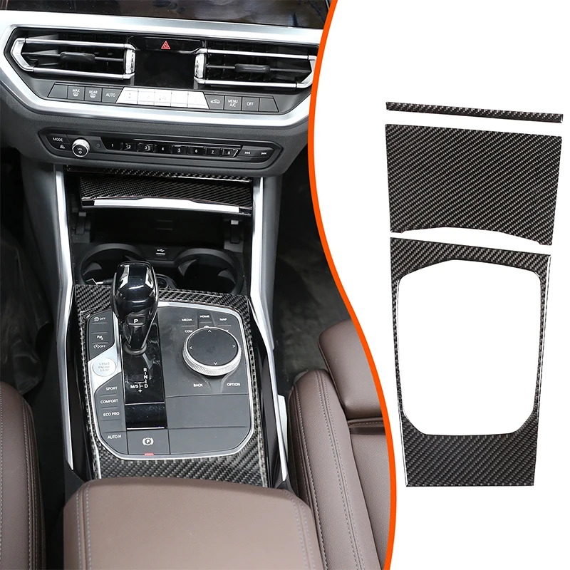 

Soft Carbon Fiber Car-styling Inner Center Control Gear Shift Panel Cover Frame Trim For BMW 3 Series G20 2019 2020 2021 LHD RHD