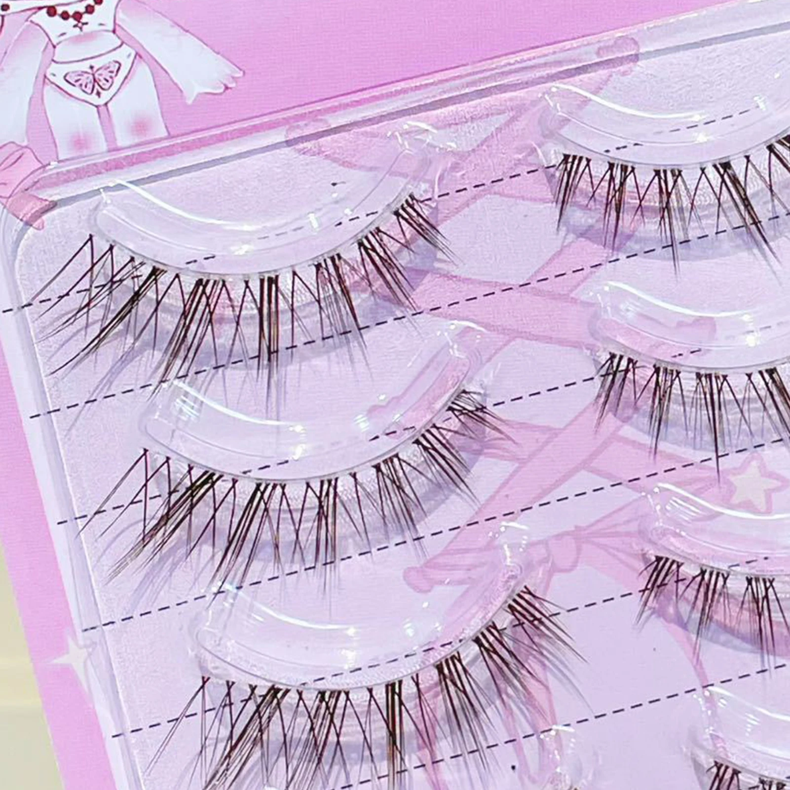 Kpopつけまつげ U字型 7-12mmミックス フルストリップ ブラック Cカール 0.05mmファイバーまつげ ステージ撮影用