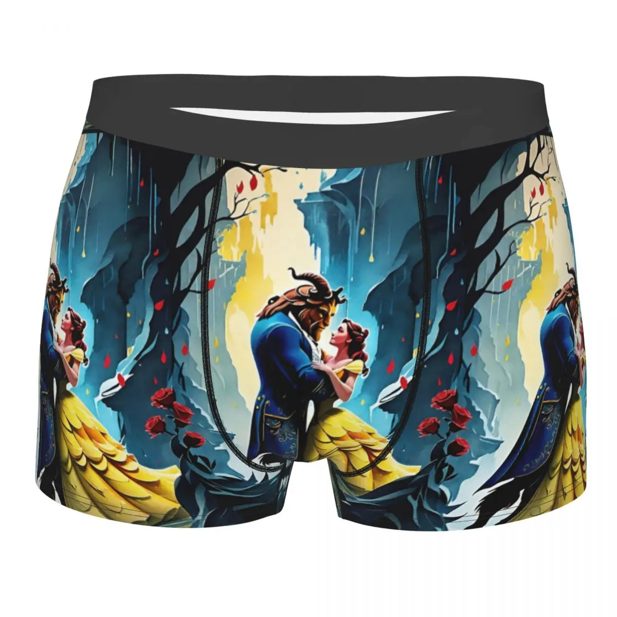 

Нижнее белье «Красавица и чудовище» на заказ, мужские трусы-боксеры с принтом, шорты, мягкие трусы