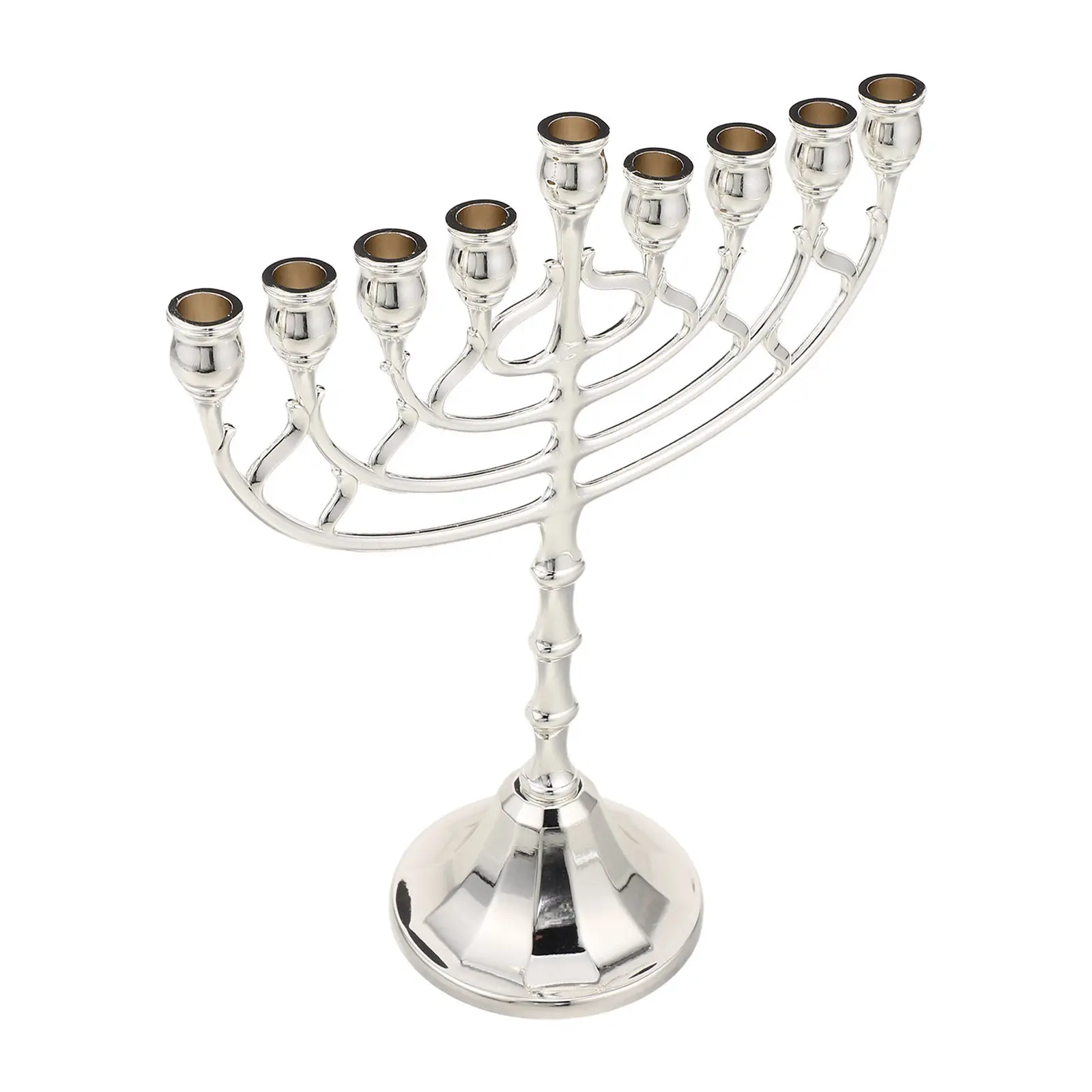 Hanukkah Menorah Candle Holder 9 Branch Candelabra Stick Candlestick Judaica Candle Holder for Israel Menorah Jewish Festival